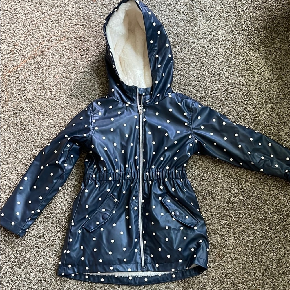 C&C California Navy Polka Dot Kids Raincoat
